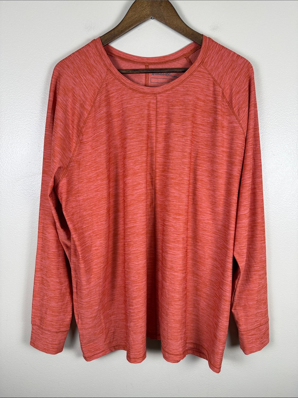 Eddie Bauer Coral Heather Long Sleeve Crewneck Top. 2XL